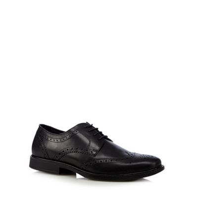 Red Tape Black leather square brogues
